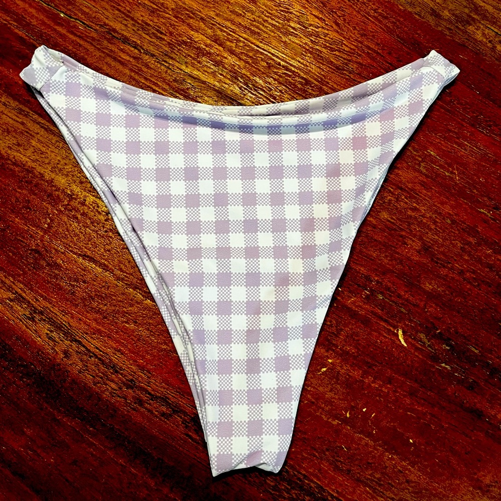 Skatie Lavender Gingham Bikini Bottom
